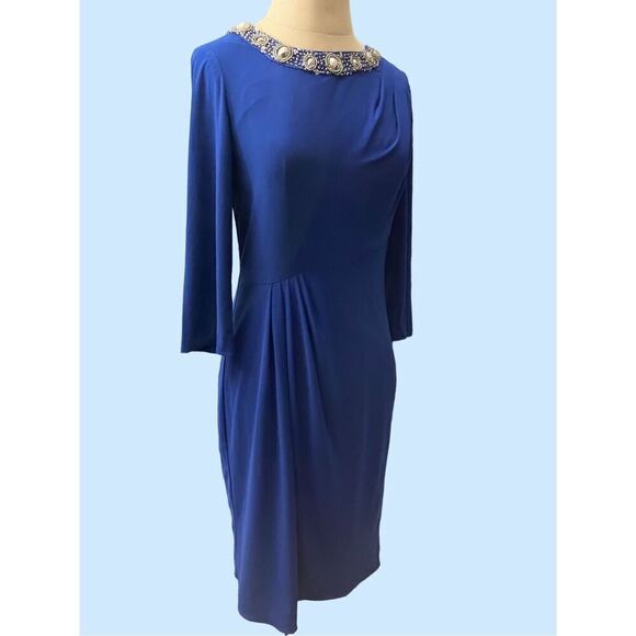 Alex Evenings Sapphire Blue Cocktail Dress / SZ: 6 / NWT - Picture 1 of 8